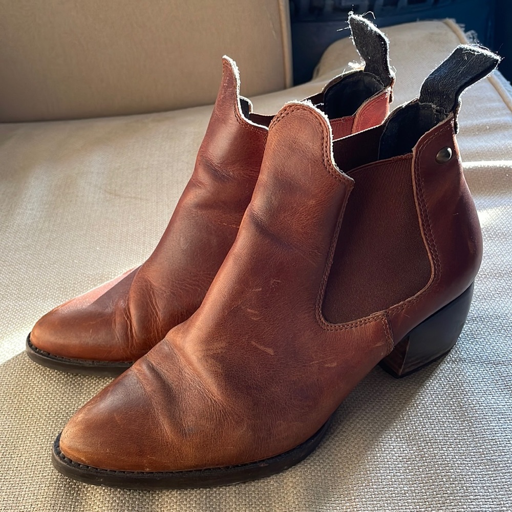 TopShop Brown Leather Ankle Boots